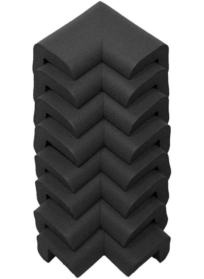 Kidkusion Corner Cushions, Black - 8 Pack | Foam Safety; Table Protector; Furniture Safety; Edge Guard