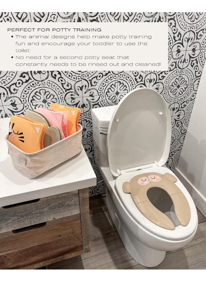 Hippypotamus Travel Potty Seat for Toddler - Pink Unicorn - Folding Potty Training Seat - Portable Toilet Seat Cover for Baby & Kids