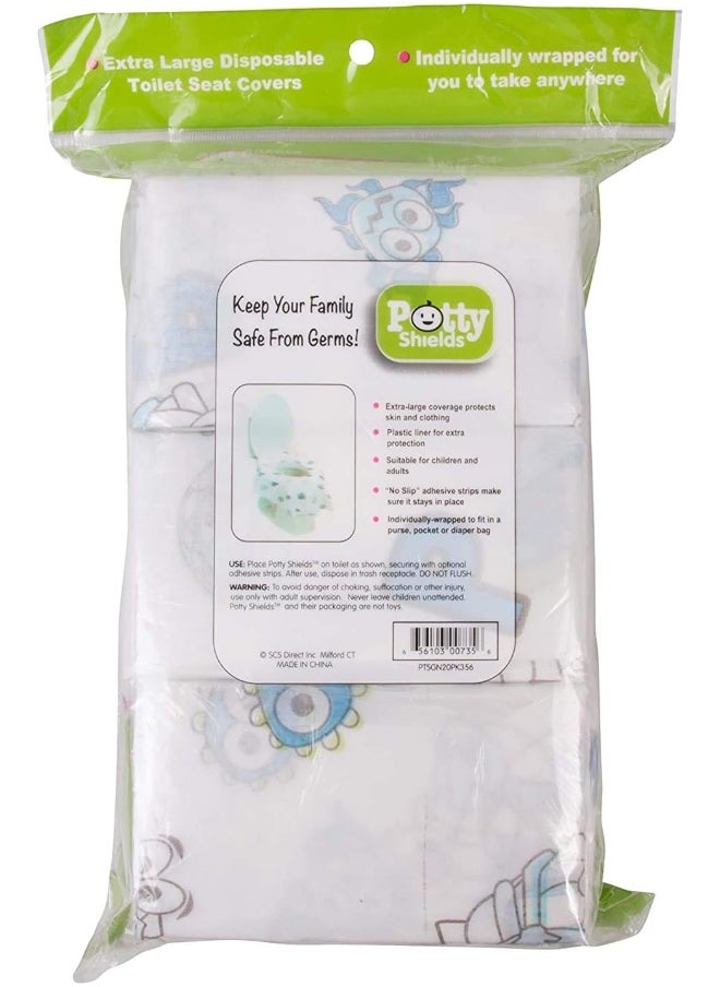 Toilet Seat Covers Disposable (12 Pack) - XL Waterproof Toilet Cover for Toddlers, Kids & Adults - Portable & Individually Wrapped for Travel, Training, Vacations, Public Restrooms