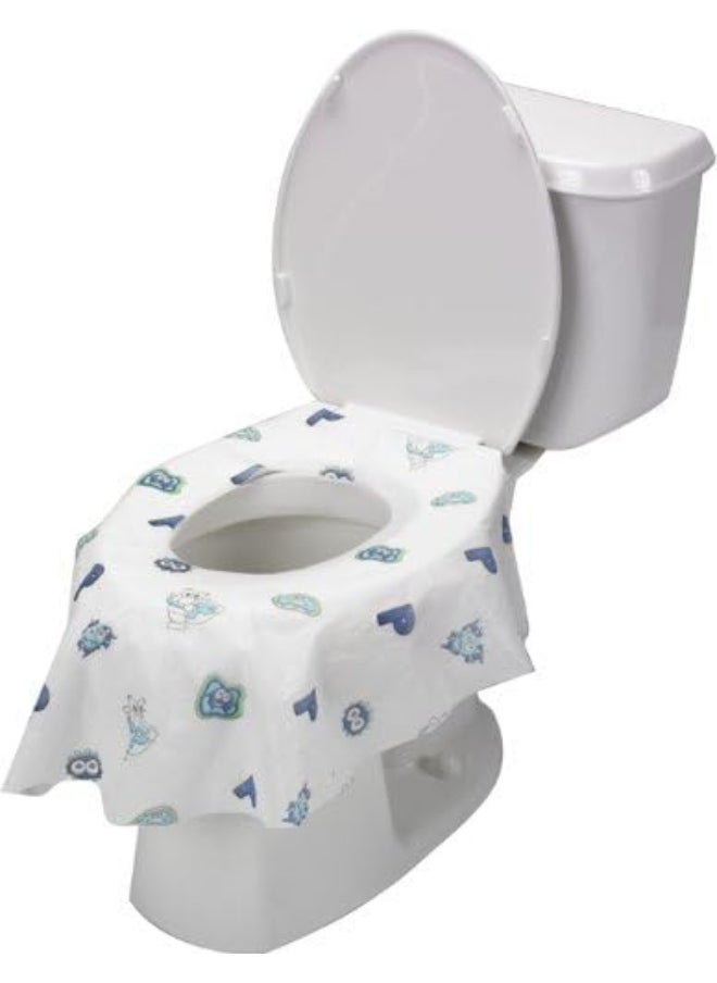 Toilet Seat Covers Disposable (12 Pack) - XL Waterproof Toilet Cover for Toddlers, Kids & Adults - Portable & Individually Wrapped for Travel, Training, Vacations, Public Restrooms