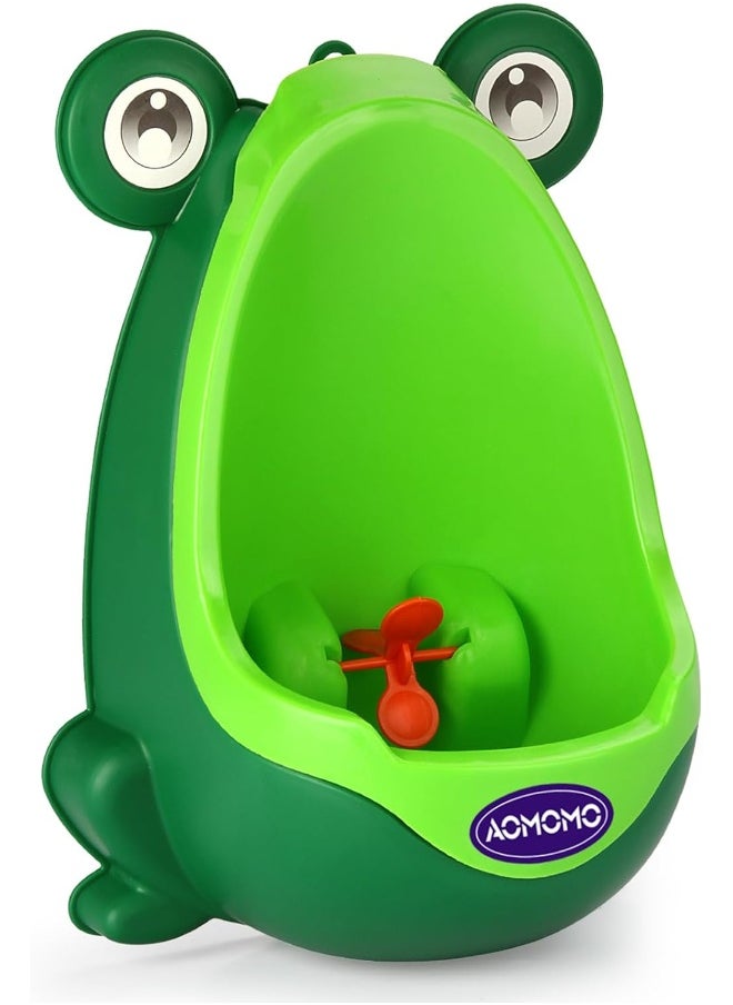 AOMOMO Frog Potty Training Urinal for Toddler Boys Toilet with Funny Aiming Target Green
