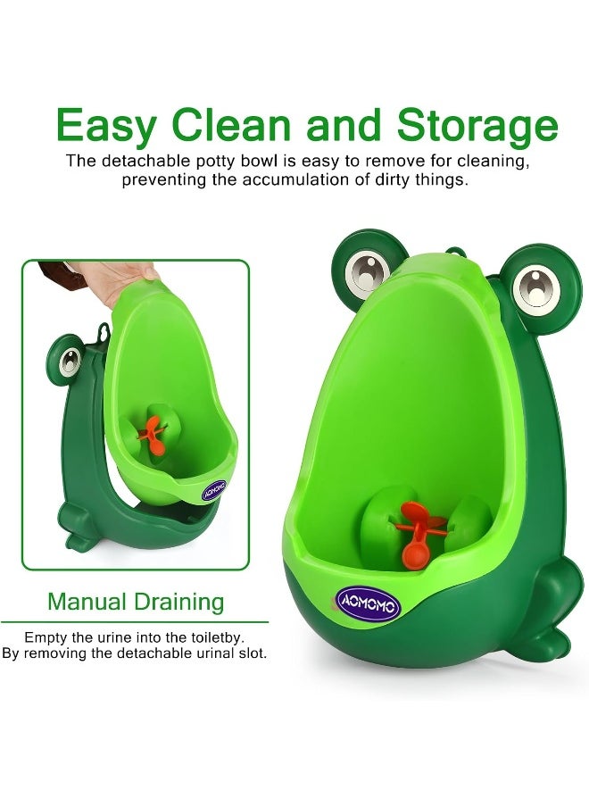 AOMOMO Frog Potty Training Urinal for Toddler Boys Toilet with Funny Aiming Target Green