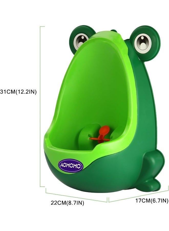 AOMOMO Frog Potty Training Urinal for Toddler Boys Toilet with Funny Aiming Target Green