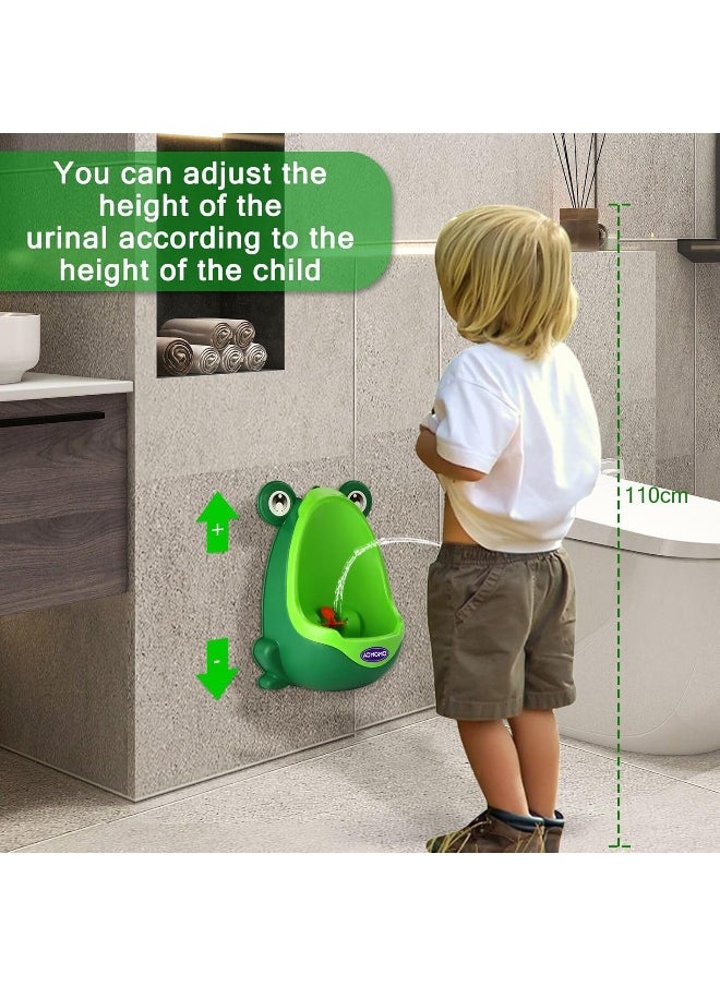 AOMOMO Frog Potty Training Urinal for Toddler Boys Toilet with Funny Aiming Target Green