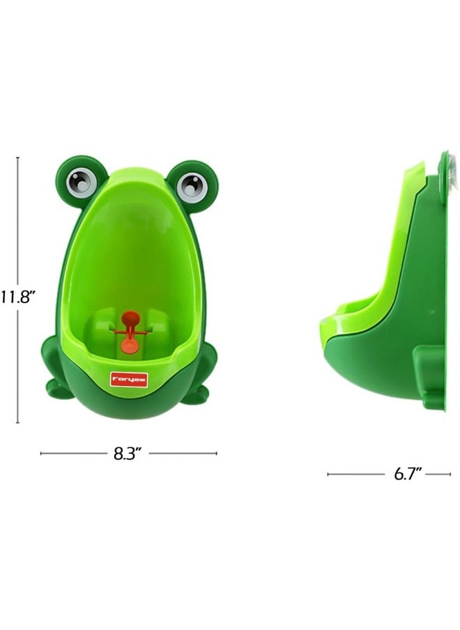 Foryee Cute Frog Potty Training Urinal for Boys with Funny Aiming Target - Blackish Green