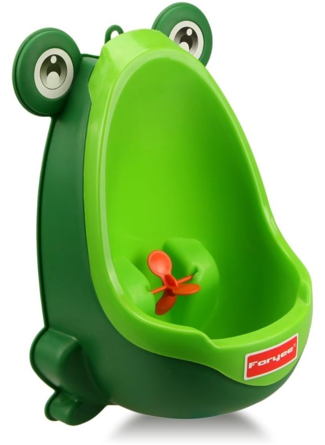 Foryee Cute Frog Potty Training Urinal for Boys with Funny Aiming Target - Blackish Green
