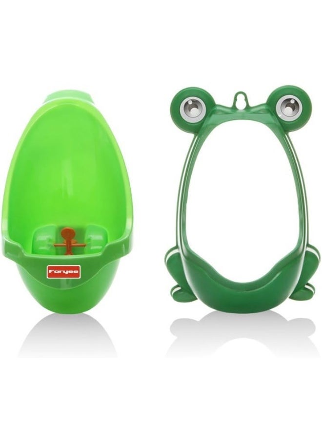 Foryee Cute Frog Potty Training Urinal for Boys with Funny Aiming Target - Blackish Green