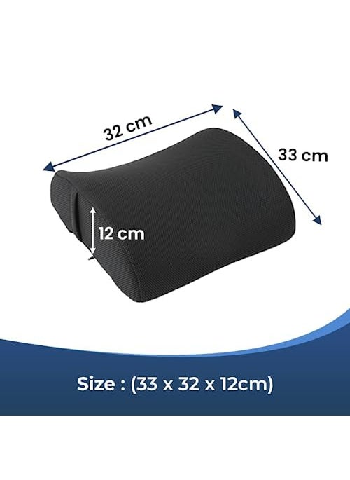 SAVYA HOME Lumbar Cushion Orthopedic Gel Infused Memory Foam Back Rest Pillow 32x32x12cm Fits to Any Chair Help in Improving Posture Two Adjustable Straps Back Rest Cushion Chair Cushion