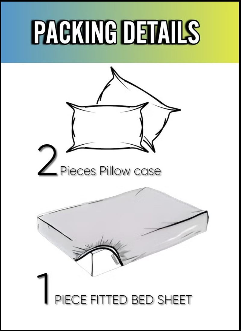 Black Striped Double Bed Sheet Sets Cotton 3 Piece Set Deep Pocket 150x200+35cm