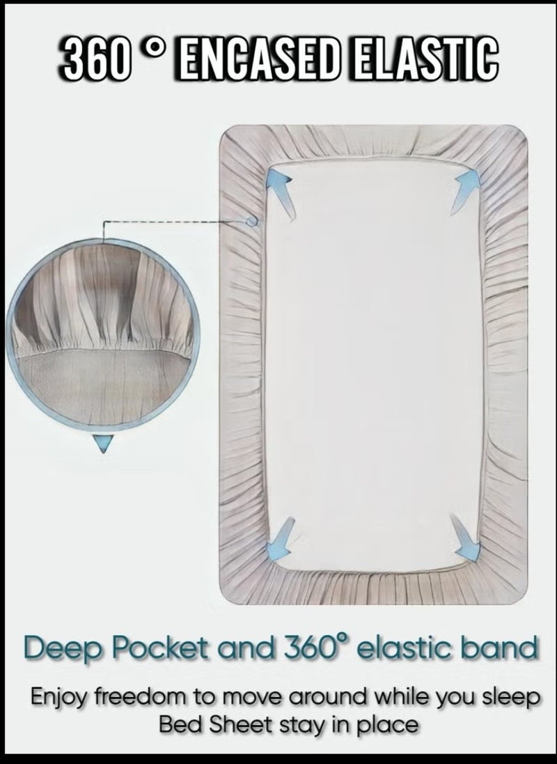 Black Striped Queen Bed Sheet Sets Cotton 3 Piece Set Deep Pocket 180x200+35cm