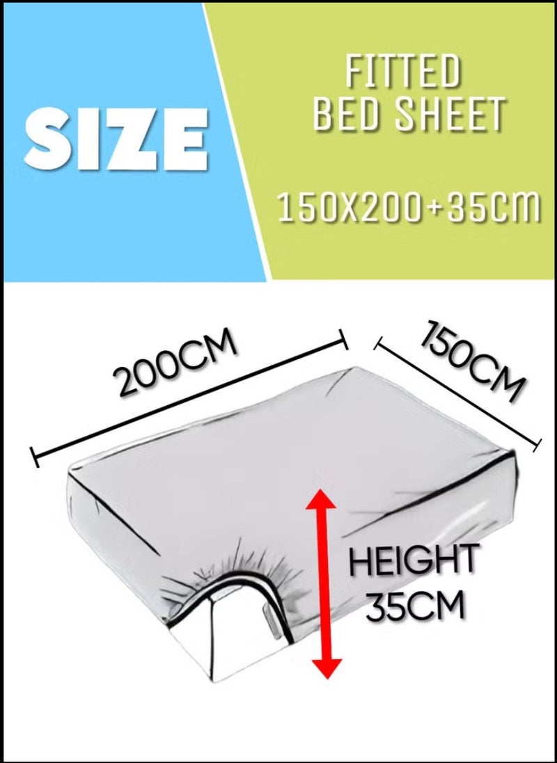 Black Striped Double Bed Sheet Sets Cotton 3 Piece Set Deep Pocket 150x200+35cm