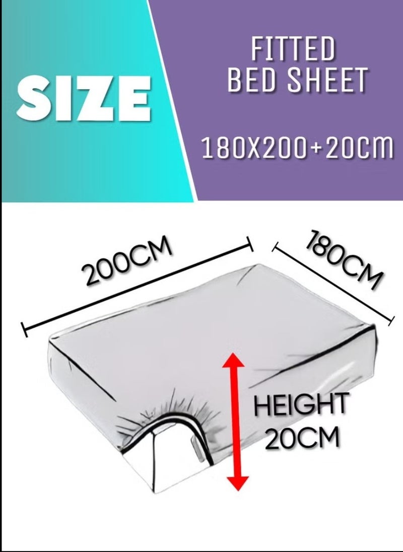 Black Striped Queen Bed Sheet Sets Cotton 3 Piece Set Deep Pocket 180x200+20cm