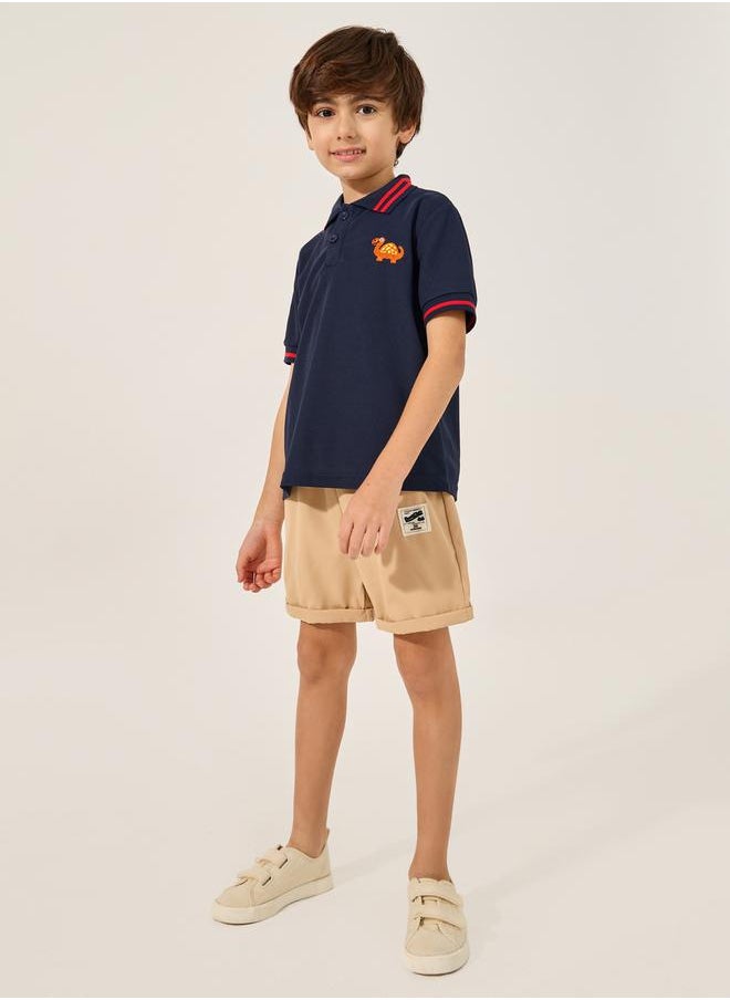 Embroidered Polo T-Shirt and Shorts Set