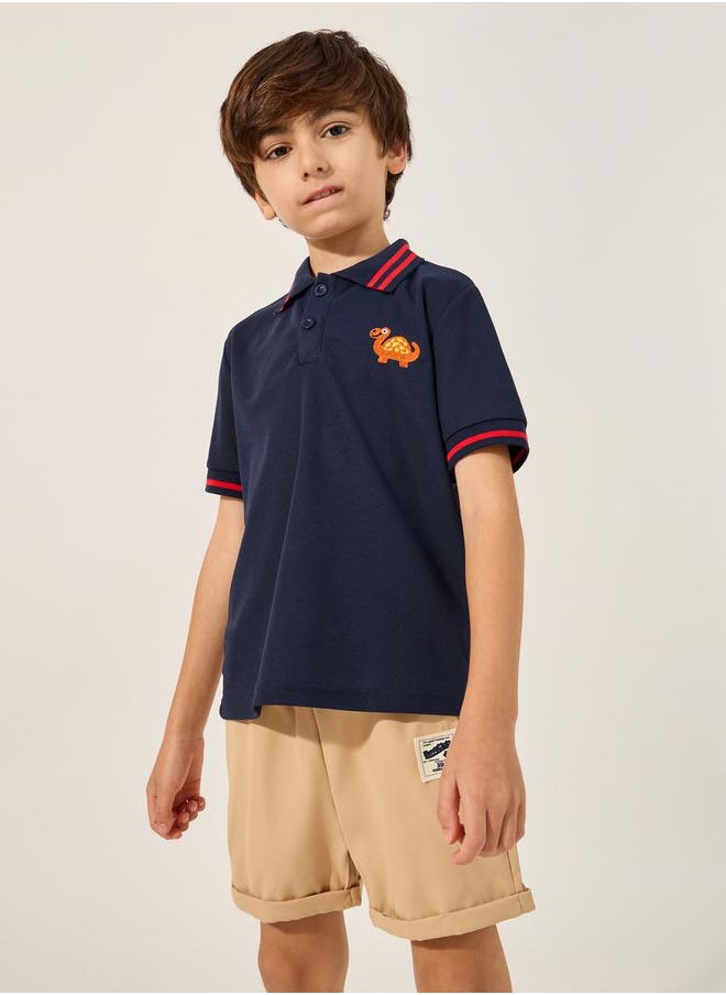 Embroidered Polo T-Shirt and Shorts Set