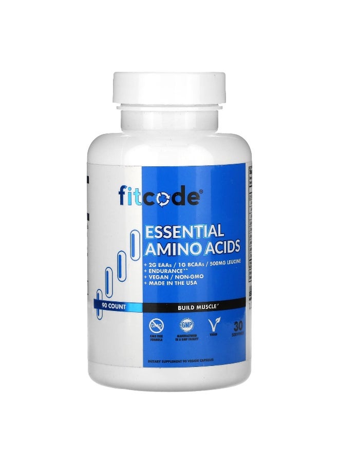 fitcode, Essential Amino Acids, 90 Veggie Capsules