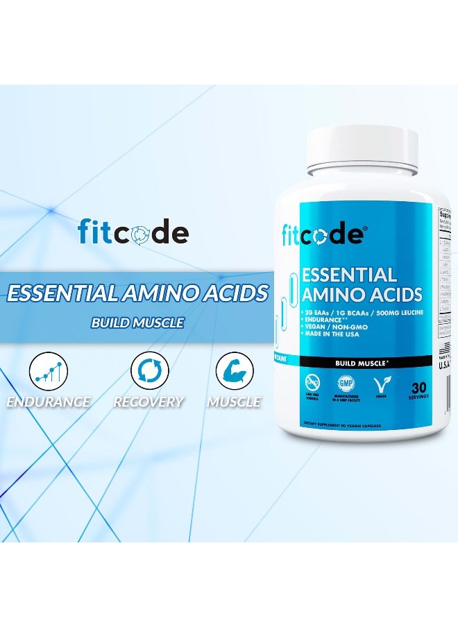 fitcode, Essential Amino Acids, 90 Veggie Capsules