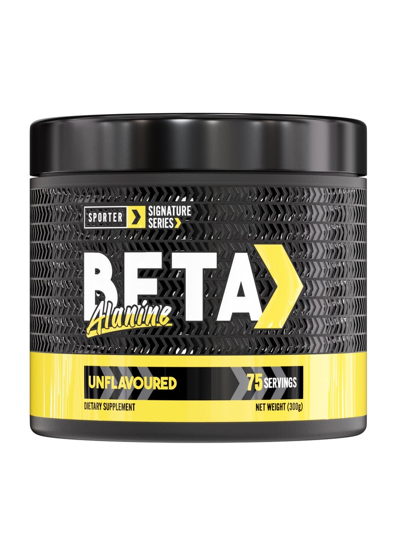 Sporter Beta Alanine – 300g | 4000mg Per Serving | Unflavoured | Boosts Endurance & Strength | Reduces Fatigue | 75 Servings