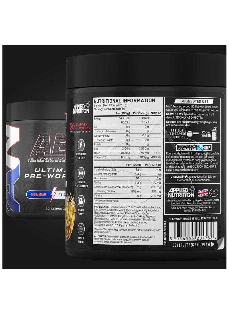 Applied Nutrition, ABE Pre Workout, Energy Flavour, 375g, 30 Servings
