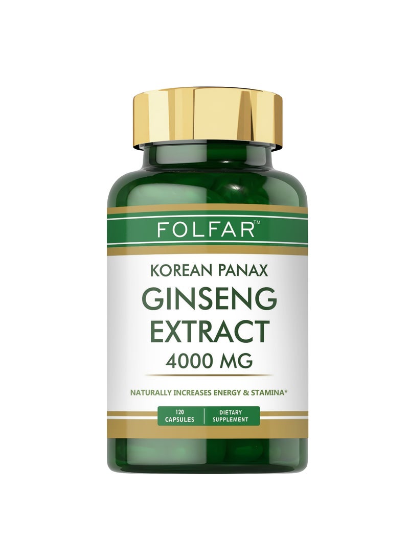 Korean Panax Ginseng Extract (4000 mg)- 120 Capsules