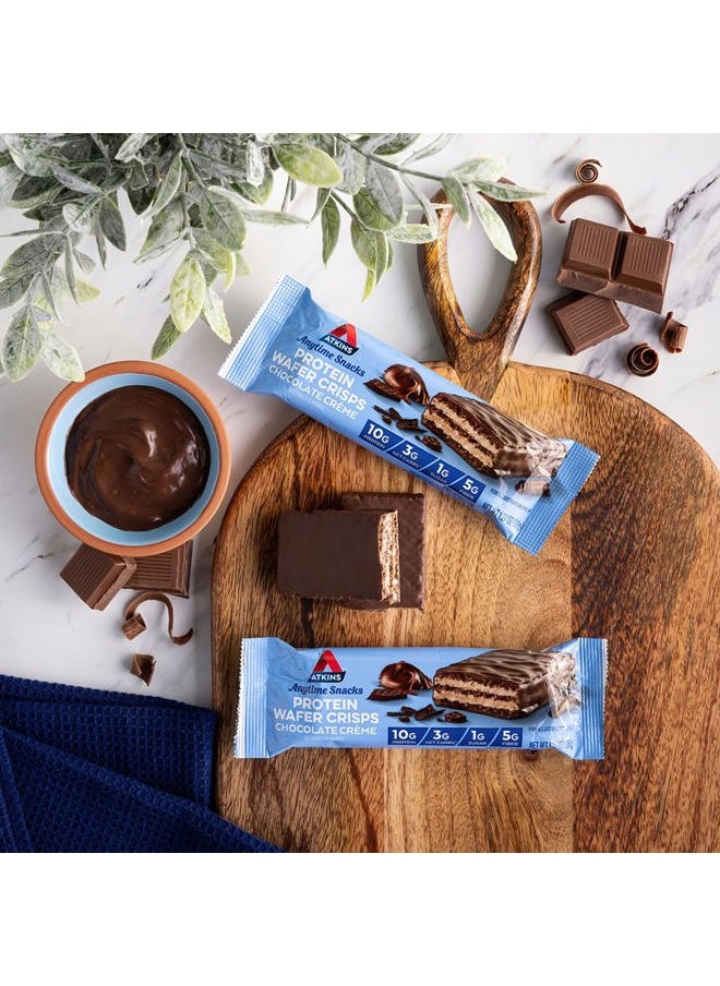 Chocolate Crème Protein Wafer Crisps, Protein Dessert, 4g Net Carb, 1g Sugar, High in Fiber, Keto Friendly, 5 Count
