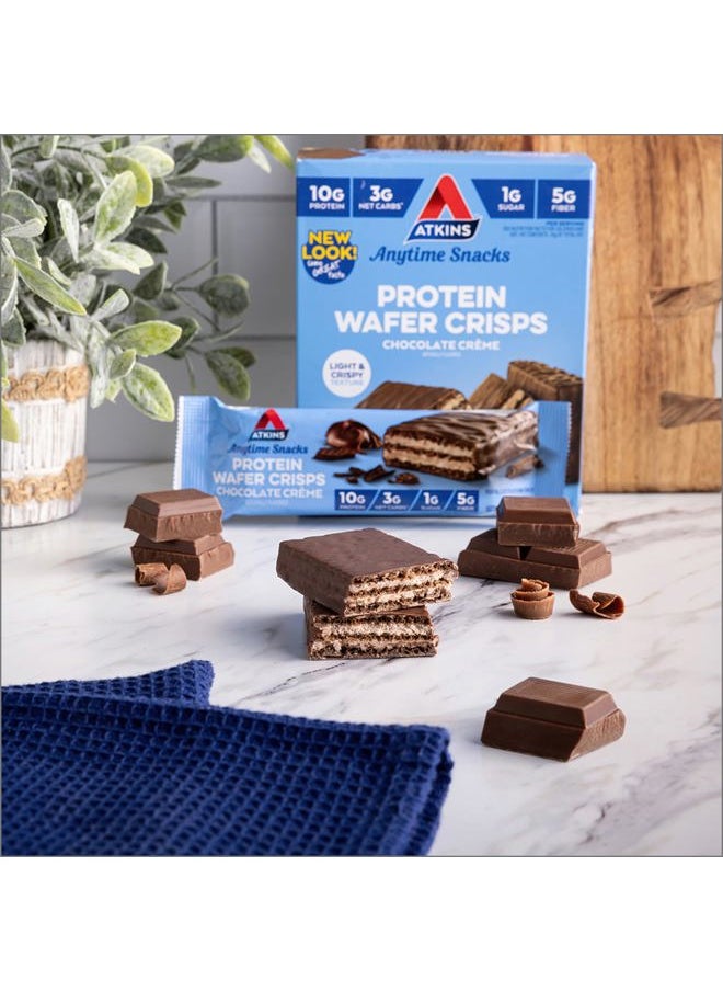 Chocolate Crème Protein Wafer Crisps, Protein Dessert, 4g Net Carb, 1g Sugar, High in Fiber, Keto Friendly, 5 Count
