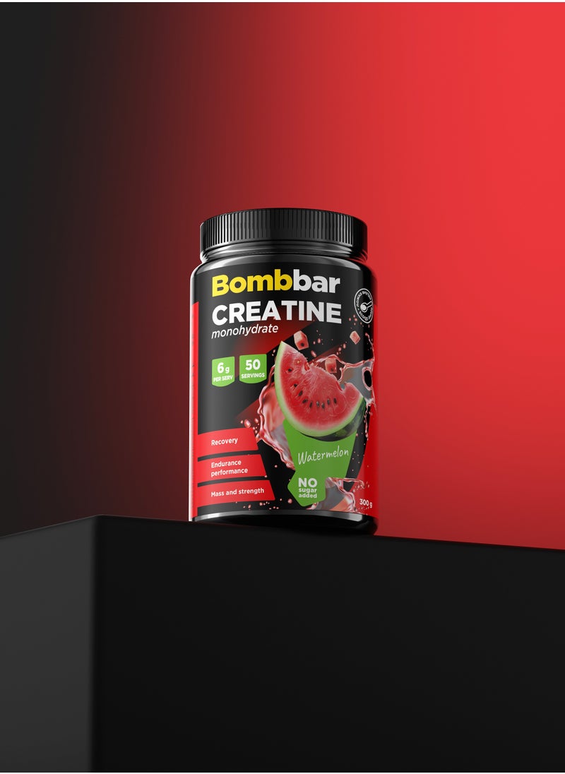 Creatine Monohydrate Powder Dietary Supplement Watermelon Flavor No Sugar Added 300g