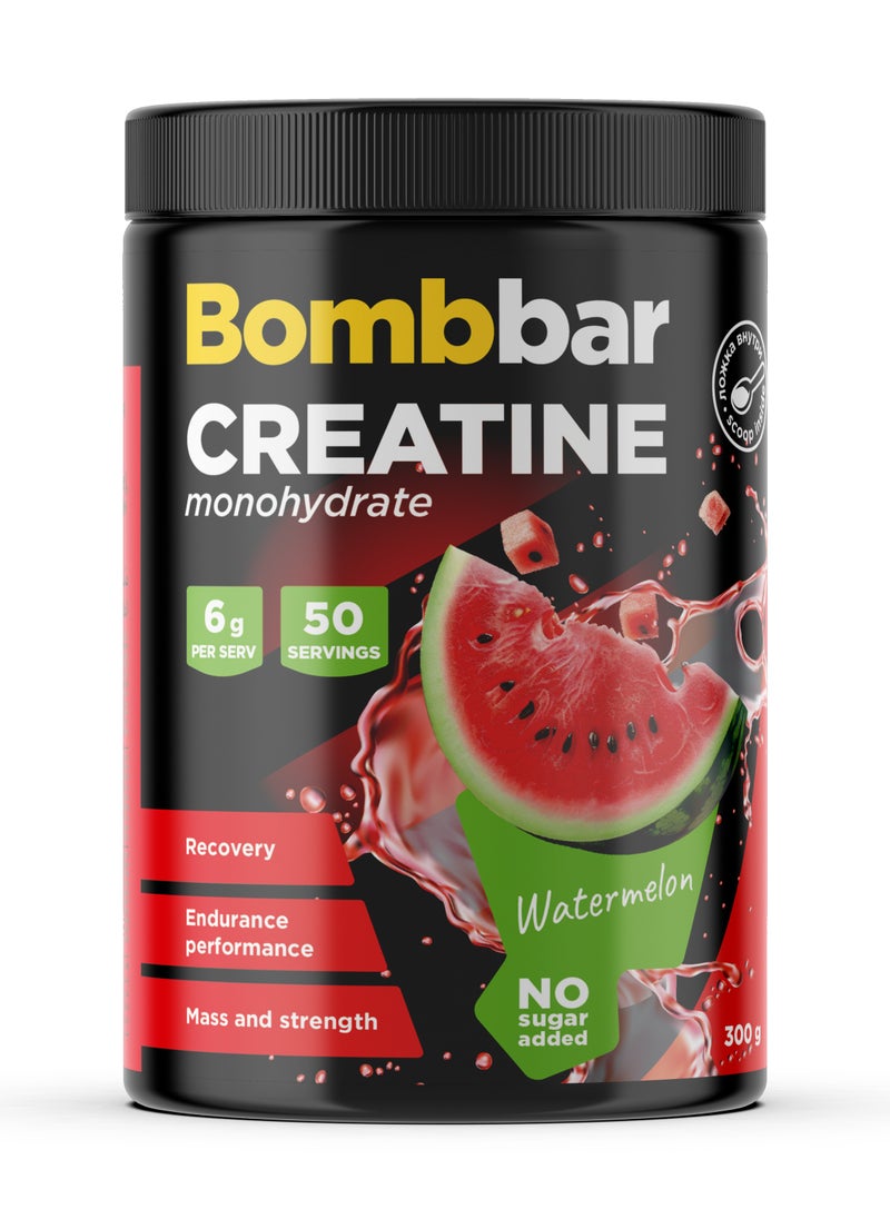 Creatine Monohydrate Powder Dietary Supplement Watermelon Flavor No Sugar Added 300g