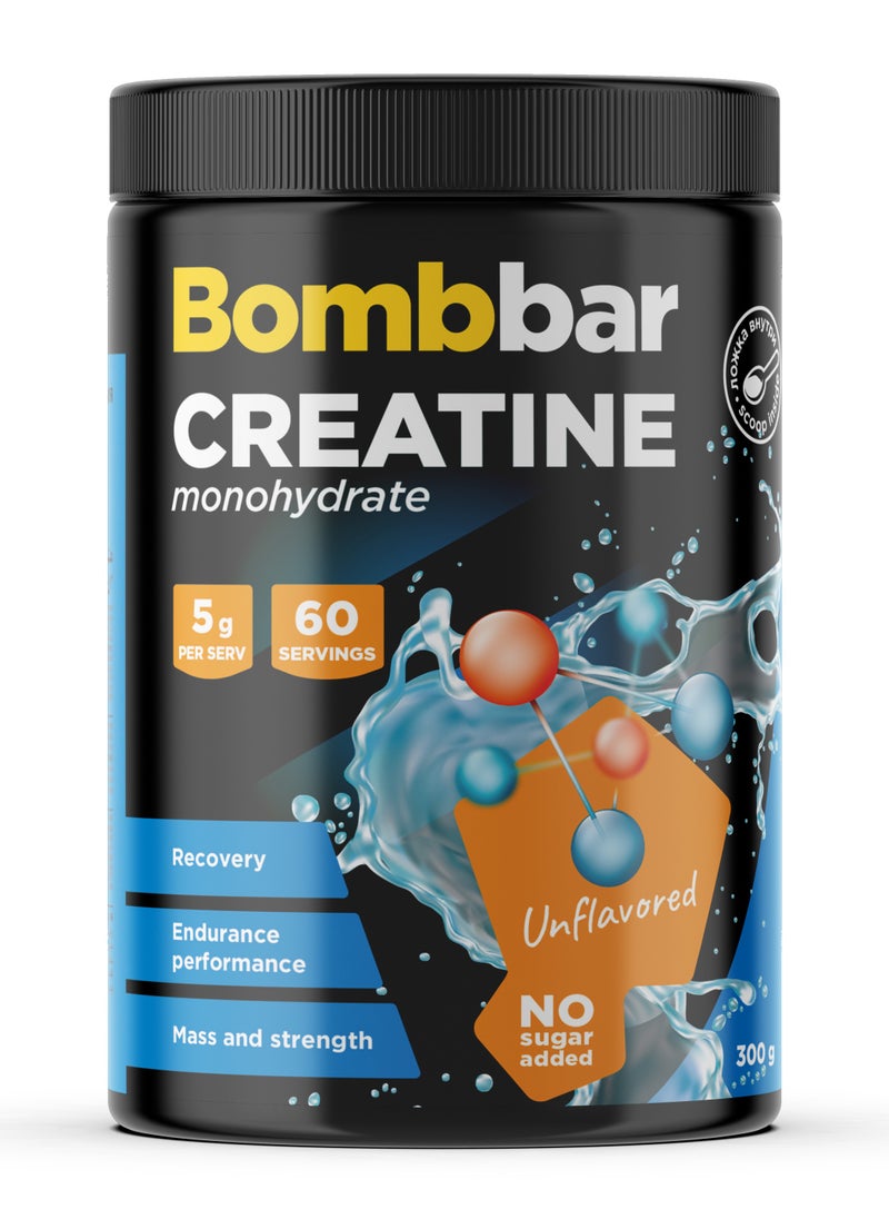 Creatine Monohydrate Powder Dietary Supplement Unflavored No Sugar Added 300g