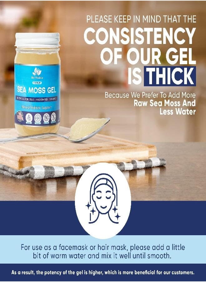 Sea Moss Gel by Irish sea Moss raw Organic Premium Quality Dr Sebi Vegan superfood for Cells 100% Natural Sea Moss Gel… (Original, 1 Pack)