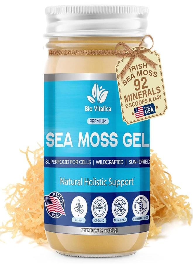 Sea Moss Gel by Irish sea Moss raw Organic Premium Quality Dr Sebi Vegan superfood for Cells 100% Natural Sea Moss Gel… (Original, 1 Pack)