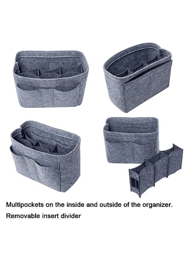 Purse Organizer Insert Women Felt Bag Organizer Insert Multi-Pocket Bag in Bag for Womens Handbag Travel Tote Hobo Bag Storage Purse Liner Divider for Any Brand Tote Grey Size XL