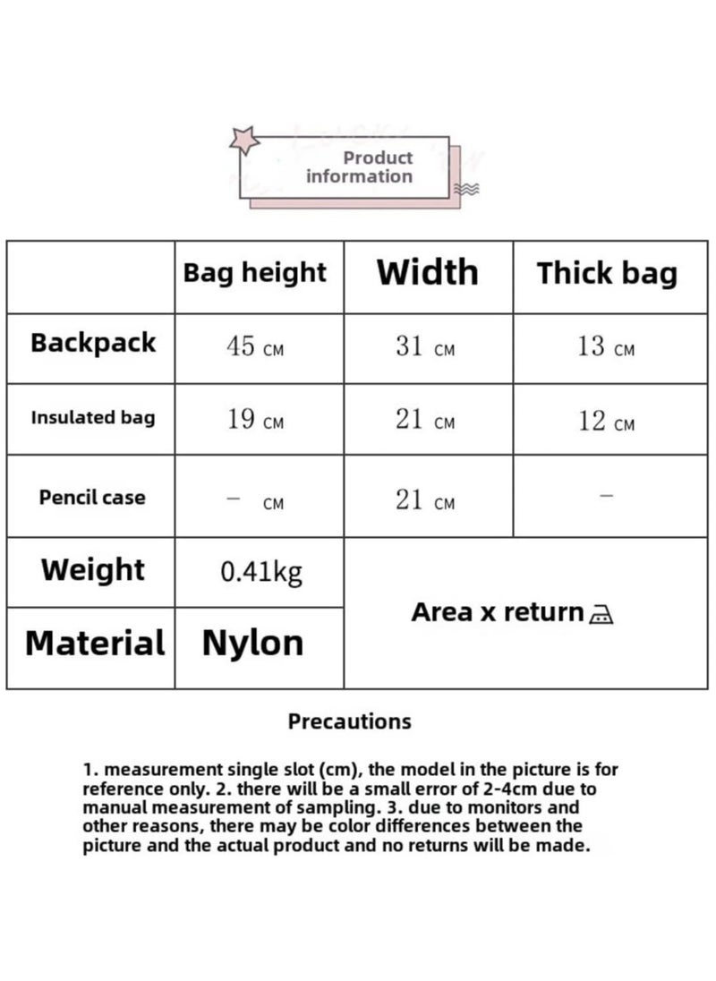 3 Pcs School Bags Set,Backpack for Girls School Backpack for Girls School Bag for Kids Bookbag Teen Girls Backpack with Lunch Box,Pink