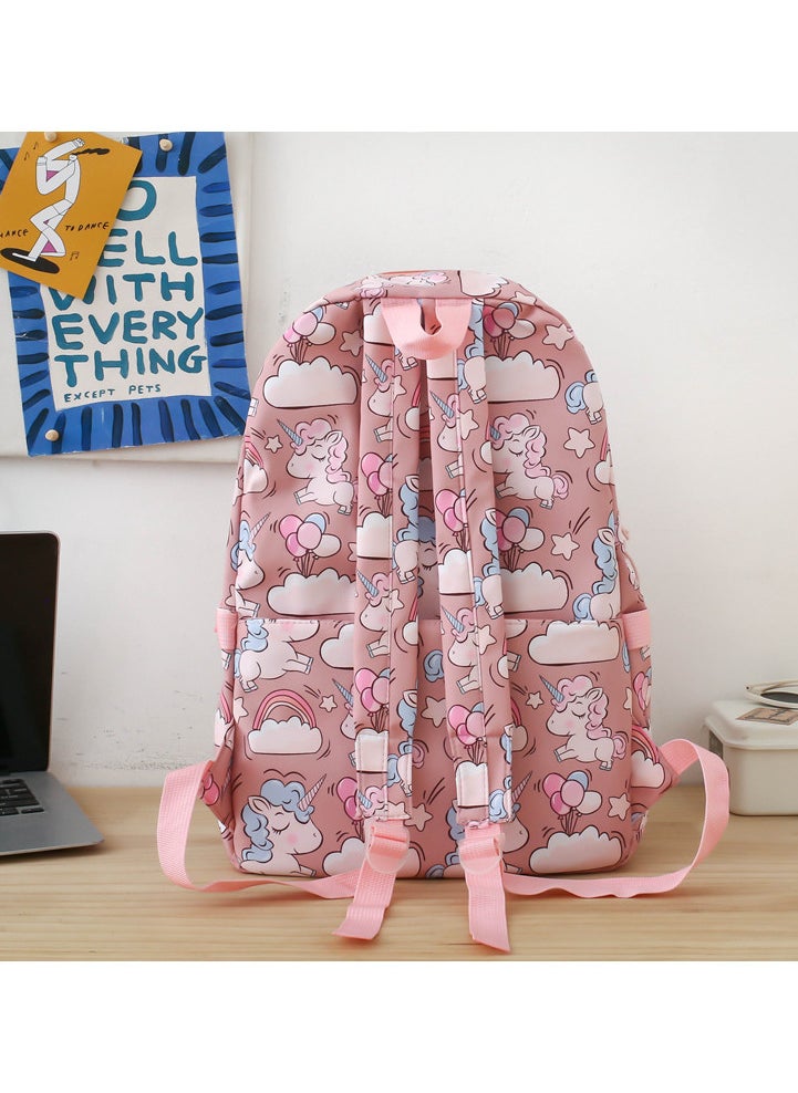 3 Pcs School Bags Set,Backpack for Girls School Backpack for Girls School Bag for Kids Bookbag Teen Girls Backpack with Lunch Box,Pink