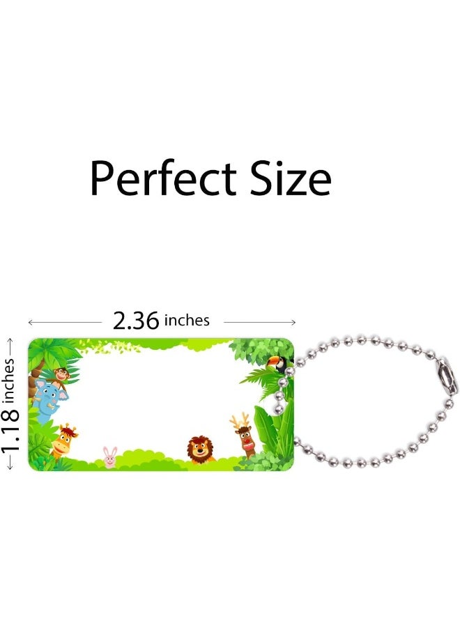 CHUBBIEE Child ID Bag Tags, Write-On Kids Name Tags for Backpack, Lunchbox & Diaper Bag, Great for Preschool & Daycare, Pack of 6 (Green Forest)