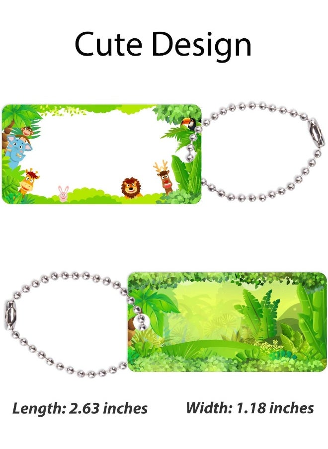 CHUBBIEE Child ID Bag Tags, Write-On Kids Name Tags for Backpack, Lunchbox & Diaper Bag, Great for Preschool & Daycare, Pack of 6 (Green Forest)