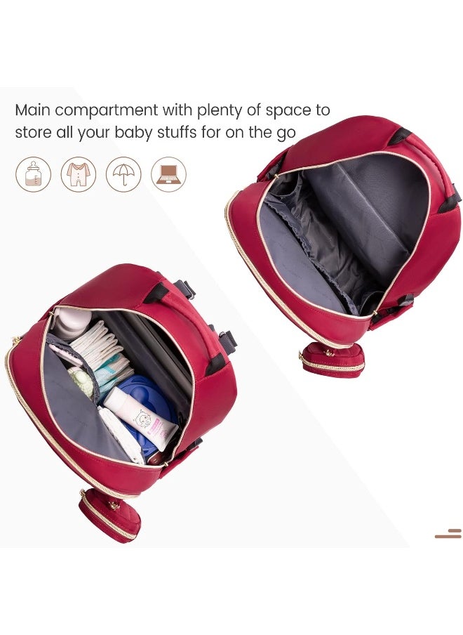 LOVEVOOK Diaper Bag Backpack, Quilted Baby Bag with Changing Pad & Pacifier Holder, Waterproof Travel Diaper Bags with USB Charging Port for Baby Boys Girls, Stylish and Large Capacity