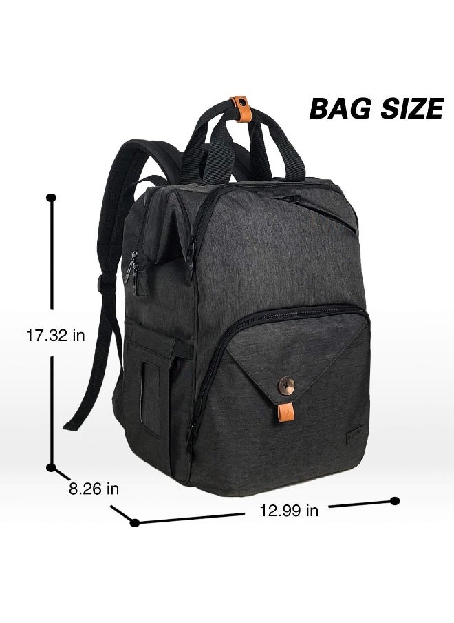 Hap Tim Baby Diaper Bag Backpack Large Capacity Double Compartment with Stroller Straps, Waterproof Nappy Bag Backpack for Newborn Mother/Father