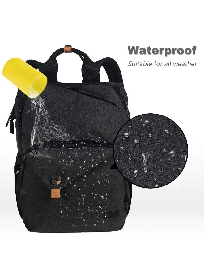 Hap Tim Baby Diaper Bag Backpack Large Capacity Double Compartment with Stroller Straps, Waterproof Nappy Bag Backpack for Newborn Mother/Father