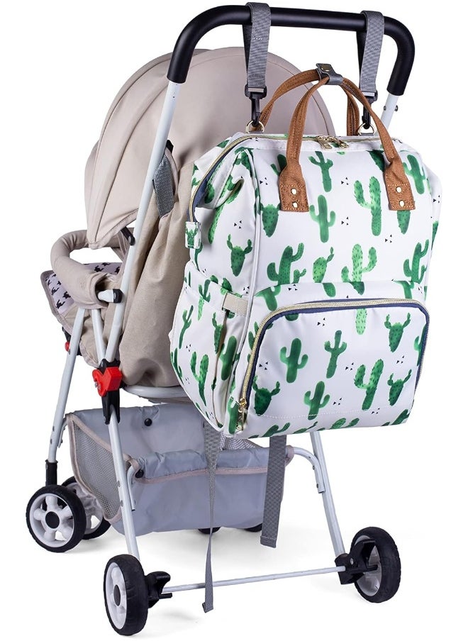 Flower Baby Diaper Backpack with Stroller Straps Large Capacity Baby Bags for Fashion Mommy Maternity Nappy Bag Cactus