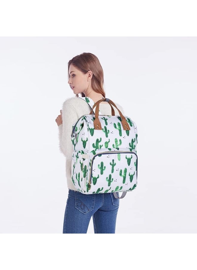 Flower Baby Diaper Backpack with Stroller Straps Large Capacity Baby Bags for Fashion Mommy Maternity Nappy Bag Cactus
