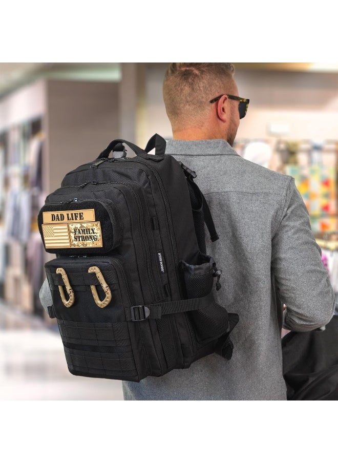 ActiveDoodie Dad Gear - Dad Diaper Bag for Men with Waterproof Changing Pad, Removable Dad Life Patches, Insulated Bottle Holders, Black
