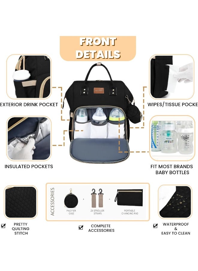 ROSEGIN Baby Diaper Bag Backpack with Portable Travel Changing Pad