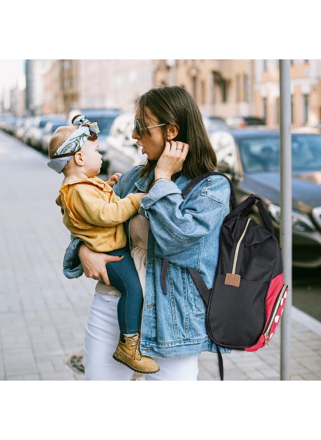 Exttlliy Baby Diaper Bag Backpack, Large Capacity Waterproof Multi-Function Fashion Polka Dots Travel Bag Pack, Nursing Bag