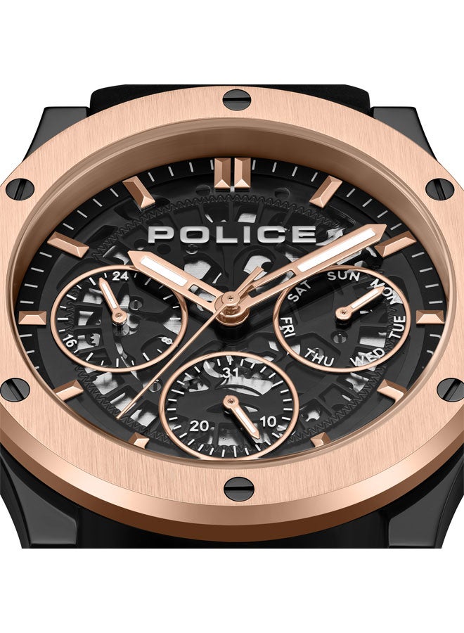 Men's Knotty Watch, 42mm Stainless Steel Case, Multi-Function Display & Silicone Strap