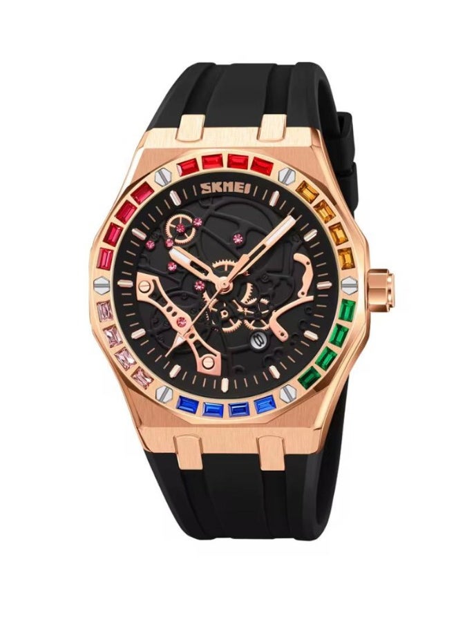 Skmei Men Watch Quartz Sport Wristwatch Luminous Hands 9365  (Gold)
