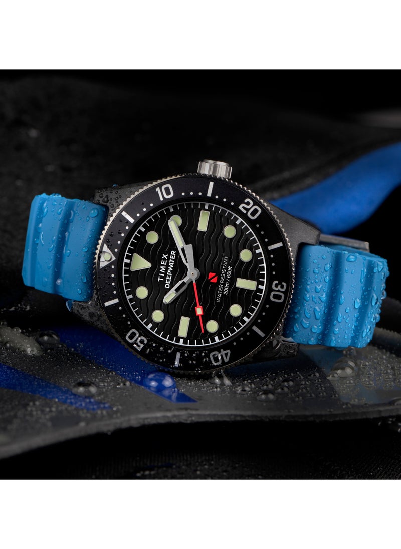 TIMEX Men's Black Resin/Blue Rubber Watch | TW2Y02500