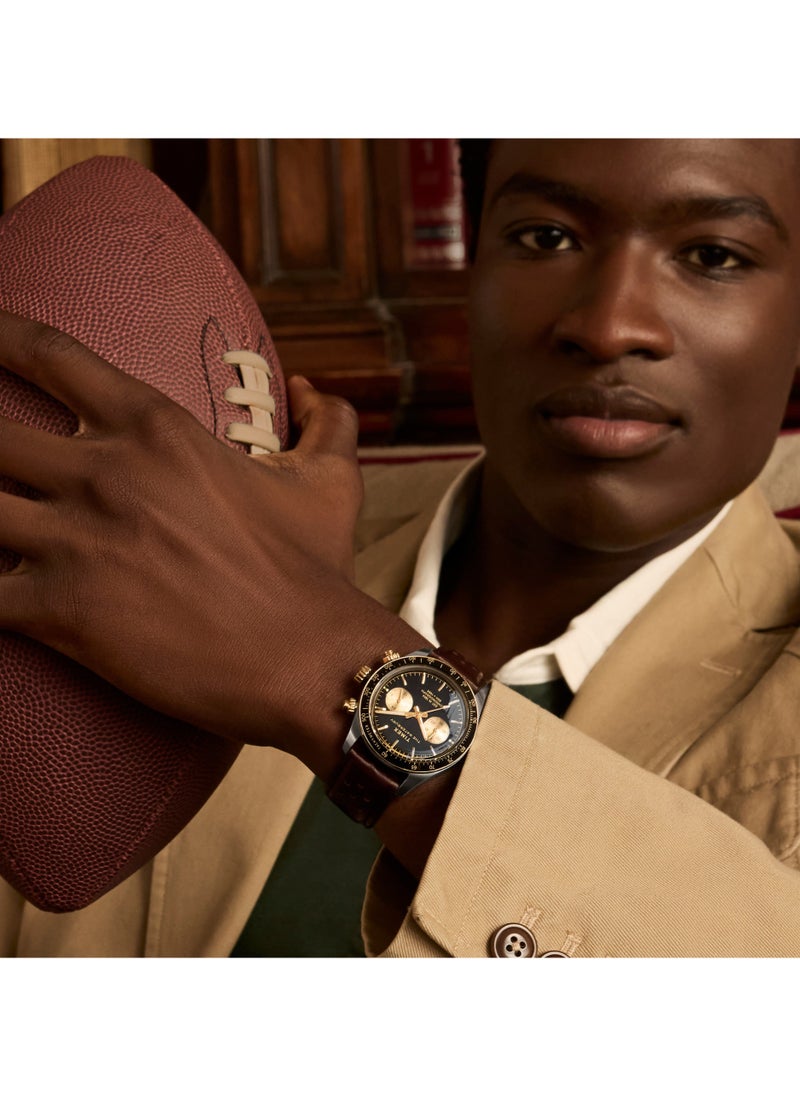 TIMEX Men's Silver/Brown Leather Watch | TW2Y24100