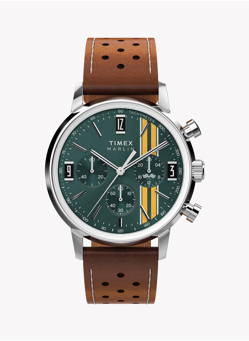 TIMEX Men's Stainless Steel, Silver/Brown | TW2W99100