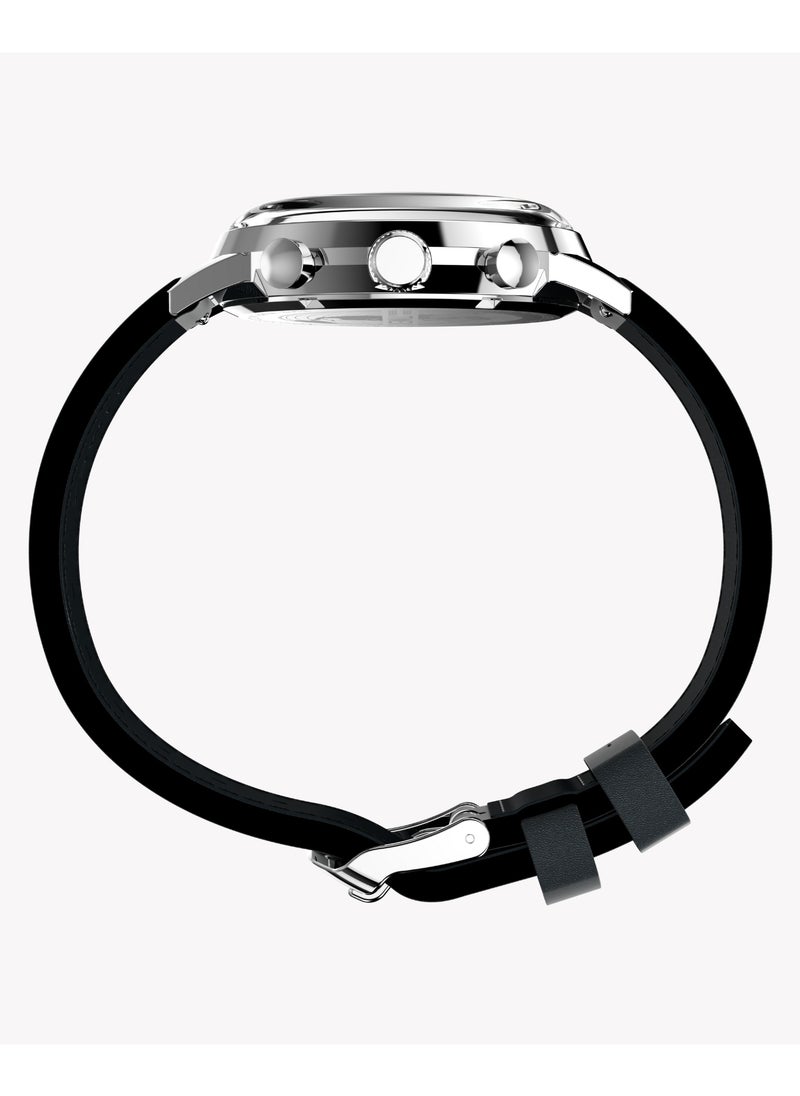 TIMEX Men's Silver/Black, Stainless/Leather | TW2W98900
