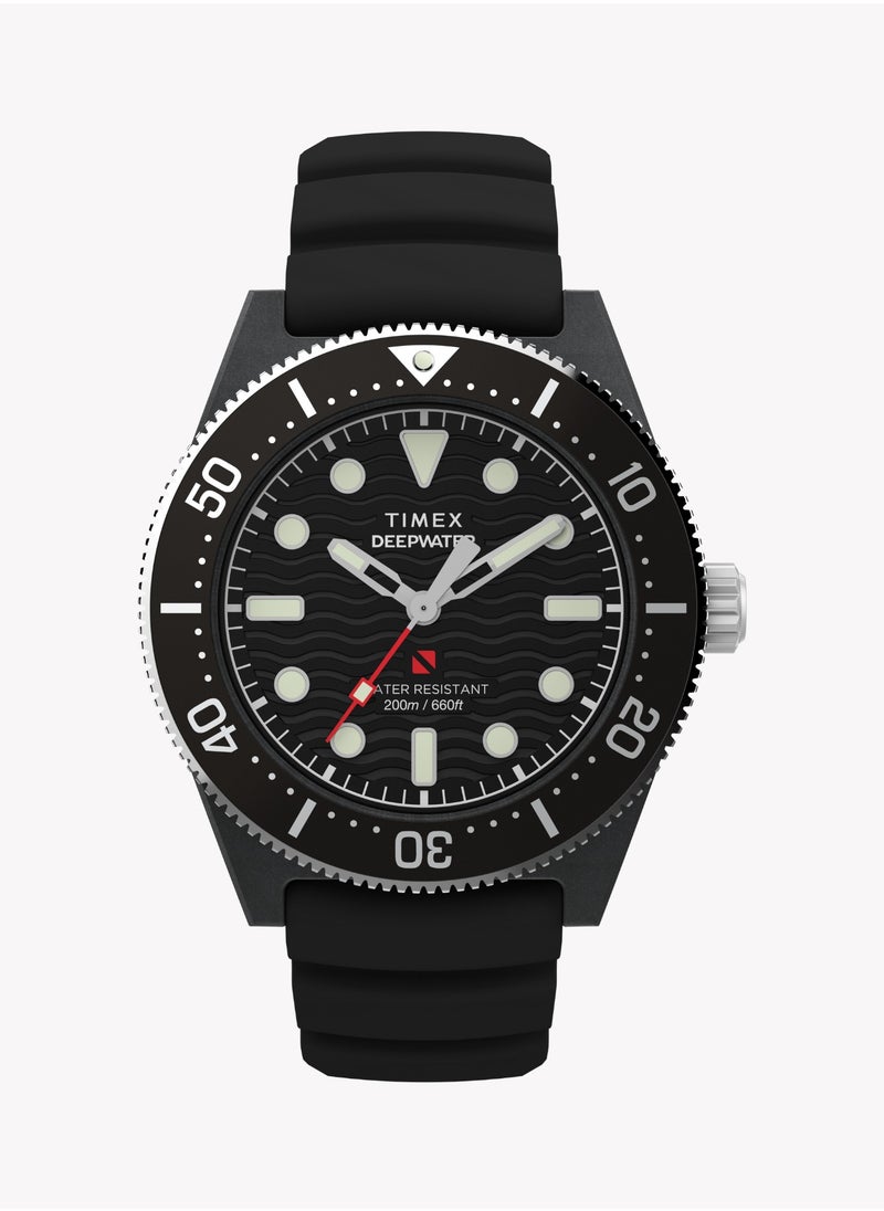 TIMEX Men's Black Resin Watch, Black/Black | TW2Y02200